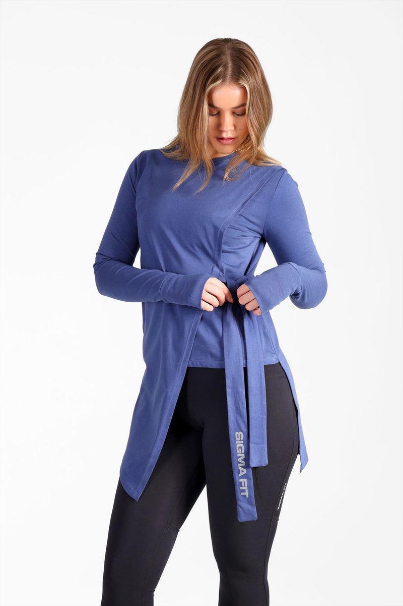 SIGMA FIT Abstract Knotted Ls Tee Deep Cobalt - Image 2